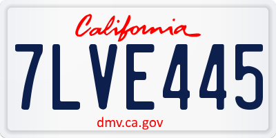 CA license plate 7LVE445