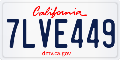 CA license plate 7LVE449