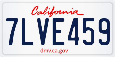 CA license plate 7LVE459