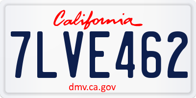 CA license plate 7LVE462