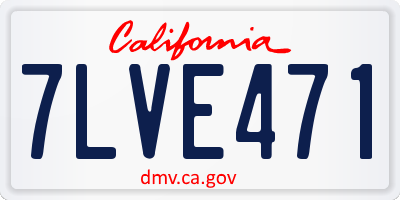 CA license plate 7LVE471