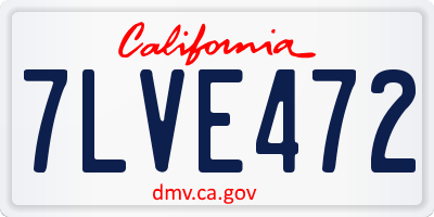 CA license plate 7LVE472