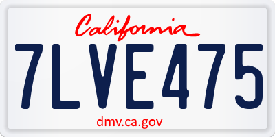CA license plate 7LVE475