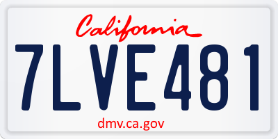 CA license plate 7LVE481