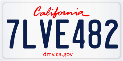 CA license plate 7LVE482