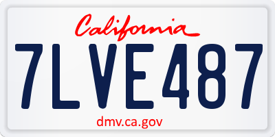 CA license plate 7LVE487