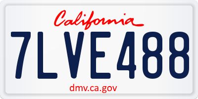 CA license plate 7LVE488