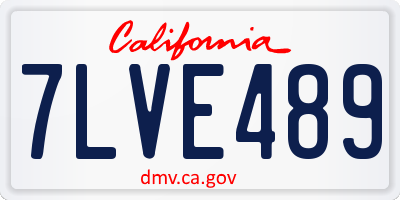 CA license plate 7LVE489