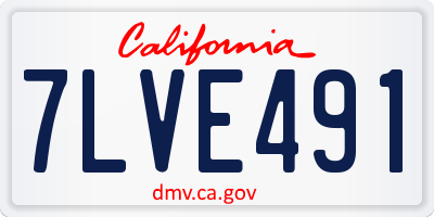 CA license plate 7LVE491