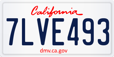 CA license plate 7LVE493