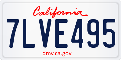 CA license plate 7LVE495
