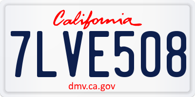 CA license plate 7LVE508