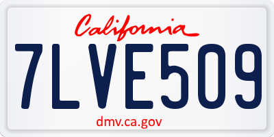 CA license plate 7LVE509