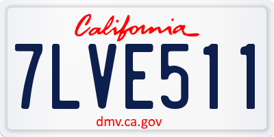 CA license plate 7LVE511