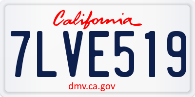 CA license plate 7LVE519