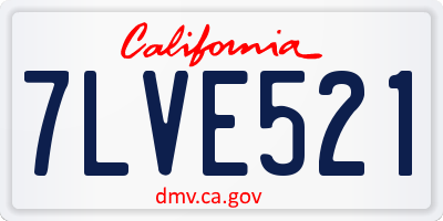 CA license plate 7LVE521