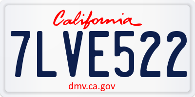CA license plate 7LVE522