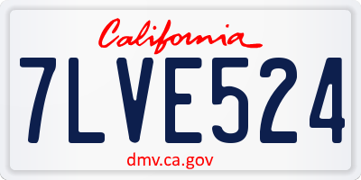 CA license plate 7LVE524
