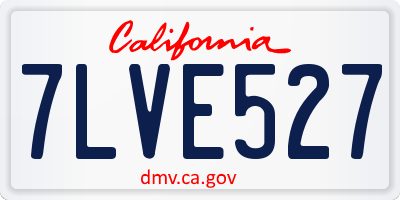CA license plate 7LVE527