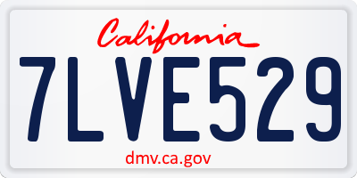 CA license plate 7LVE529