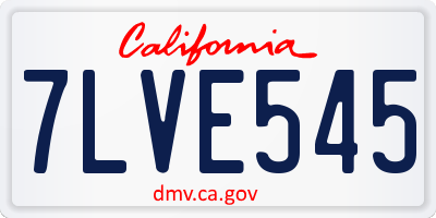 CA license plate 7LVE545