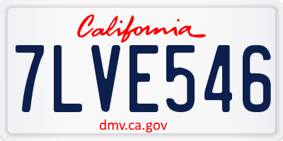 CA license plate 7LVE546