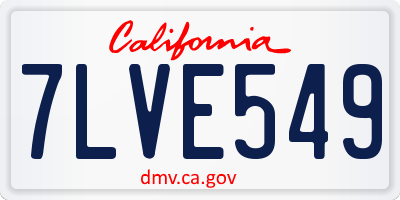 CA license plate 7LVE549