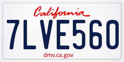 CA license plate 7LVE560