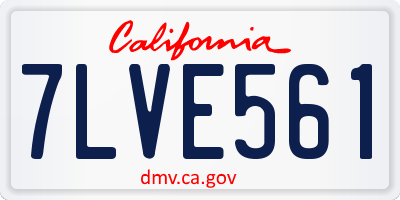 CA license plate 7LVE561
