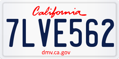 CA license plate 7LVE562