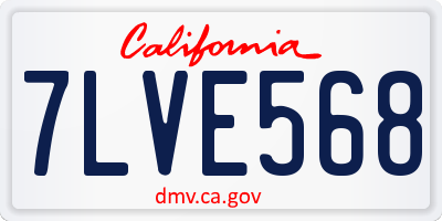 CA license plate 7LVE568