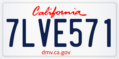 CA license plate 7LVE571
