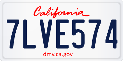 CA license plate 7LVE574