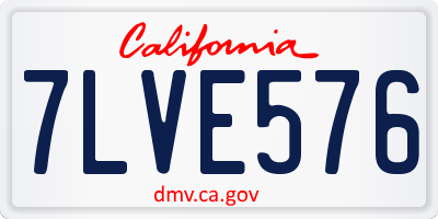 CA license plate 7LVE576