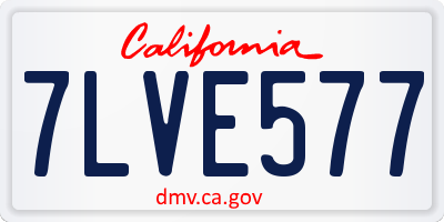 CA license plate 7LVE577