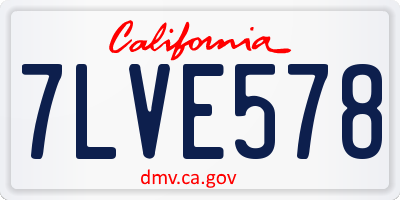 CA license plate 7LVE578