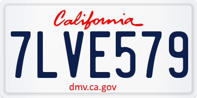 CA license plate 7LVE579