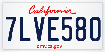 CA license plate 7LVE580