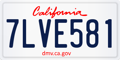 CA license plate 7LVE581