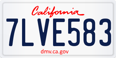 CA license plate 7LVE583