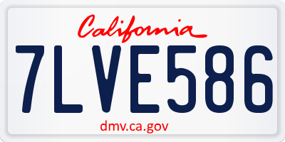 CA license plate 7LVE586