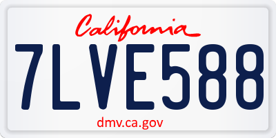 CA license plate 7LVE588