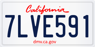 CA license plate 7LVE591