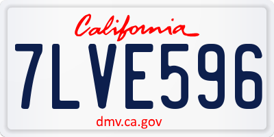 CA license plate 7LVE596