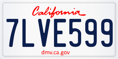 CA license plate 7LVE599