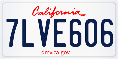 CA license plate 7LVE606