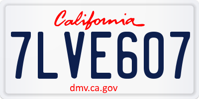 CA license plate 7LVE607