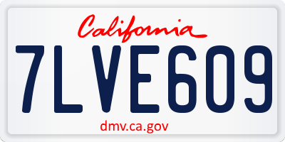 CA license plate 7LVE609