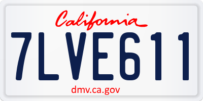 CA license plate 7LVE611