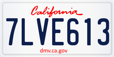 CA license plate 7LVE613